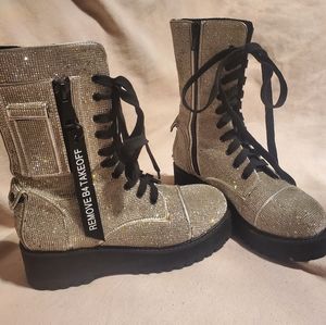 Poster Girl Billionaire Bling Boots (Dolls Kill) Size 9, Rhinestones!